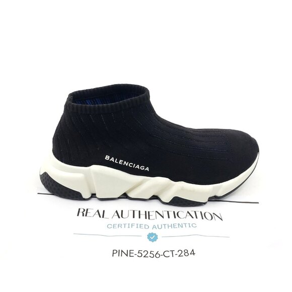Balenciaga Speed Trainer Sneakers Black White Knit Mens US 7 EU 40 Womens US 9.5 - Picture 1 of 13